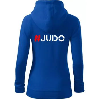 Dámská mikina Judo Hashtag - Dámská mikina trendy zipper s kapucí - S ( Královská modrá )