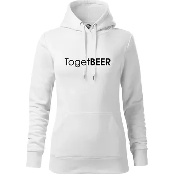 Dámská mikina Pivní nápisy TogetBEER - Mikina dámská Cape s kapucí - M ( Bílá )