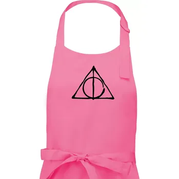 Kuchyňská zástěra Harry - symbol relikvie - Pánská zástěra na vaření - Univerzální velikost ( Růžová )