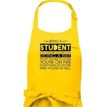 Kuchyňská zástěra Being a student - bike - Pánská zástěra na vaření - Univerzální velikost ( Žlutá )