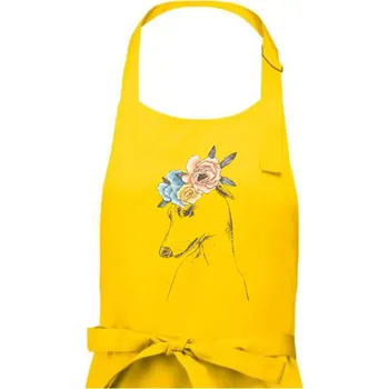 Kuchyňská zástěra Chrt princezna - Dámská zástěra na vaření - Univerzální velikost ( Žlutá )