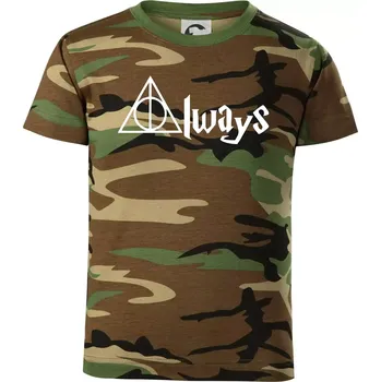 Harry - Always - Dětské maskáčové triko - 134 cm/8 let ( Hnědý maskáč )