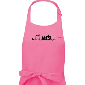 Kuchyňská zástěra EKG Halloween - Pánská zástěra na vaření - Univerzální velikost ( Růžová )