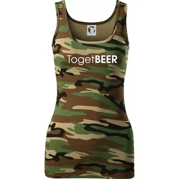 Dámské tričko Pivní nápisy TogetBEER - Dámské Maskáčové tílko - M ( Hnědý maskáč )