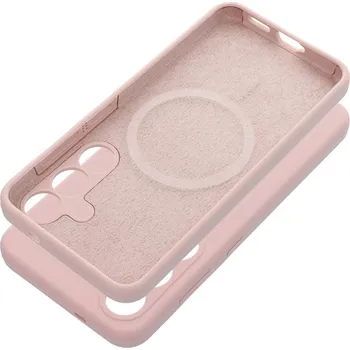 Náhradní kryt pro mobilní telefon Kryt pouzdra Silicone 2mm Samsung Galaxy S25 Edge s MagSafe Sand Pink