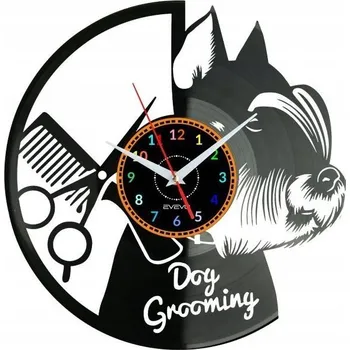 Hodiny Péče o psa Dog Grooming Nástěnné hodiny Vinylová deska Moderní dekorace