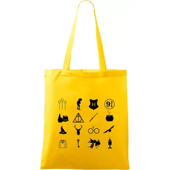 Nákupní taška Harry ikonky - Taška bavlněná - 42 x 38 cm ( Žlutá )