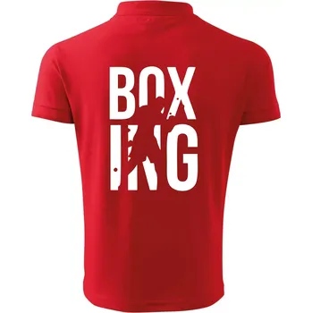 Pánská košile Nápis Boxing - Polokošile pánská Pique Polo 203 - 5XL ( Červená )