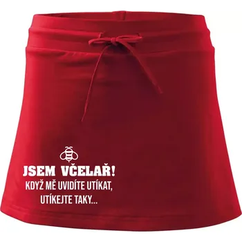 Dámské oblečení Jsem včelař, utíkejte taky - Sportovní sukně - two in one - S ( Červená )