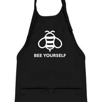 Kuchyňská zástěra Bee yourself - Dětská zástěra na vaření - Univerzální velikost ( Černá )