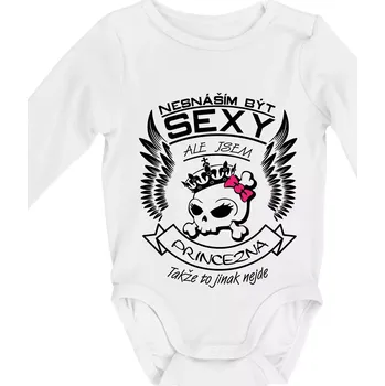 Nesnáším být sexy - princezna - Body kojenecké s dlouhým rukávem - Dlouhý r. 3-6 měs ( Bílá )
