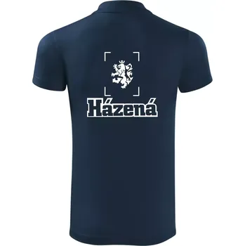 Pánská košile Národní házená lev - Polokošile Victory sportovní (dresovina) - M ( Námořní modrá (velmi tmavá - téměř černá) )