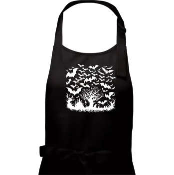 Kuchyňská zástěra Strašidelný les - Pánská zástěra na vaření - Univerzální velikost ( Černá )