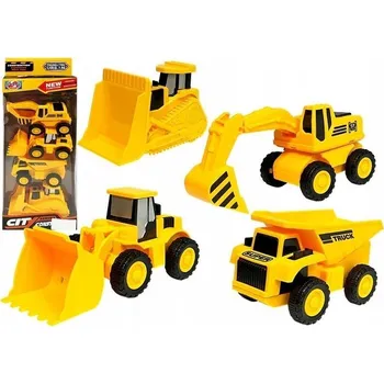 autíčko Stavební vozidla sada 4 kusy na setrvačník