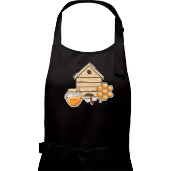 Kuchyňská zástěra Včelí úly - Pánská zástěra na vaření - Univerzální velikost ( Černá )