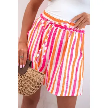 Dámské pruhované bavlněné šortky pomeranč UNI