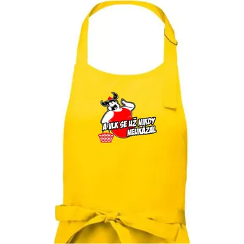 Kuchyňská zástěra A vlk už se nikdy neukázal - Dámská zástěra na vaření - Univerzální velikost ( Žlutá )