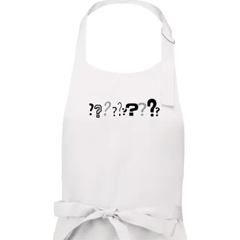Kuchyňská zástěra Otazníky ???? když prostě nevíš - Pánská zástěra na vaření - Univerzální velikost ( Bílá )