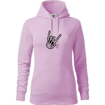 Dámská mikina Rock ruka - Mikina dámská Cape s kapucí - XS ( Orchid )