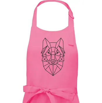 Kuchyňská zástěra Geometrie - vlk - Pánská zástěra na vaření - Univerzální velikost ( Růžová )