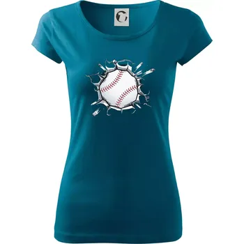 Dámské tričko Baseball míč v triku - Dámské triko Pure - S ( Petrolejová )