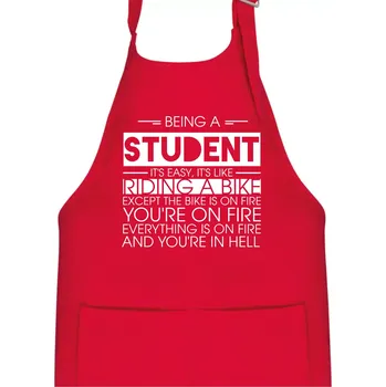 Kuchyňská zástěra Being a student - bike - Dětská zástěra na vaření - Univerzální velikost ( Červená )