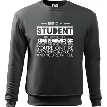 Pánská mikina Being a student - bike - Mikina Essential pánská - M ( Tmavá břidlice (šedá se zeleným nádechem) )