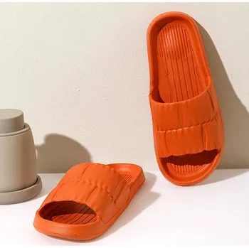 Dámské pantofle Letní pantofle na platformě – měkké EVA nazouváky na doma i ven Barva: Oranžová, Velikost: 36-37