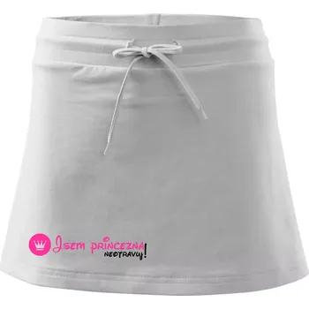 Dámská sukně Jsem princezna, neotravuj! - Sportovní sukně - two in one - L ( Bílá )