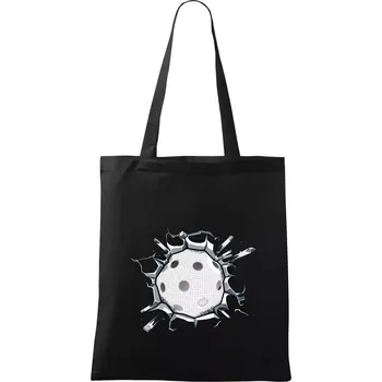 Nákupní taška Florbal míč v triku - Taška bavlněná - 42 x 38 cm ( Černá )