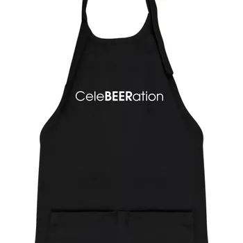 Kuchyňská zástěra Pivní nápisy CeleBEERation - Dětská zástěra na vaření - Univerzální velikost ( Černá )