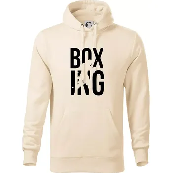 Pánská mikina Nápis Boxing - Mikina pánská Cape s kapucí - 4XL ( Mandlová )