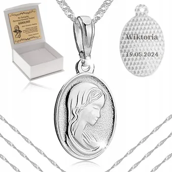 Řetízek STŘÍBRNÝ ŘETÍZEK S MEDAILONKEM RYZOST 925 PAMÁTKA PRVNÍHO SVATÉHO PŘIJÍMÁNÍ + DÁRKY ZDARMA