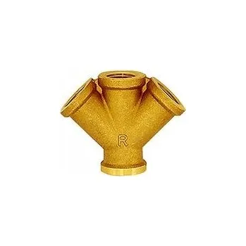 Kompresor Rozdělovač, dvojitý, z mosazi G1/2" RIEGLER