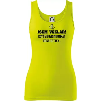 Dámské tričko Jsem včelař, utíkejte taky - Dámské tílko - XL ( Limetková )