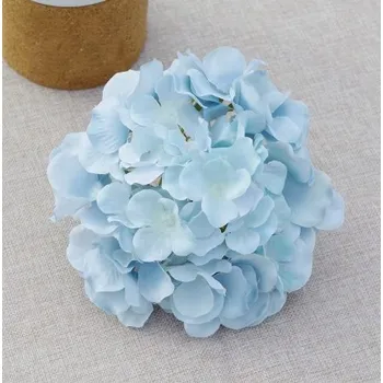 umělá květina Velkoobchod umělé květy Hlavička hortenzie , světle modrá, 17 cm, stolní dekorace