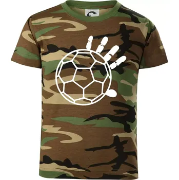 Chlapecké tričko Házená míč ruka - Dětské maskáčové triko - 122 cm/6 let ( Hnědý maskáč )