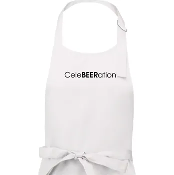 Kuchyňská zástěra Pivní nápisy CeleBEERation - Pánská zástěra na vaření - Univerzální velikost ( Bílá )
