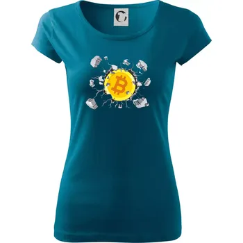 Bitcoin v triku - Dámské triko Pure - 2XL ( Petrolejová )