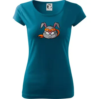 Dámské tričko Ninja králík - Dámské triko Pure - XS ( Petrolejová )