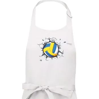 Kuchyňská zástěra Volejbal míč v triku - Dámská zástěra na vaření - Univerzální velikost ( Bílá )