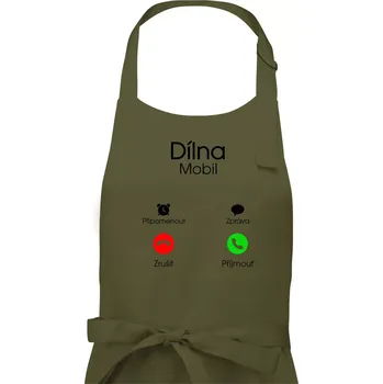 Kuchyňská zástěra Dílna volá - Pánská zástěra na vaření - Univerzální velikost ( Khaki )