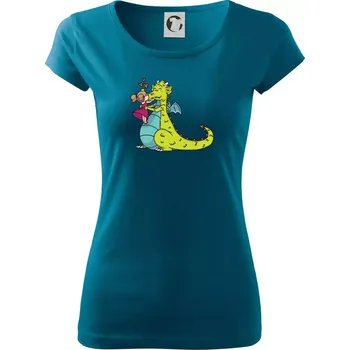 Princezna a drak - Dámské triko Pure - XS ( Petrolejová )