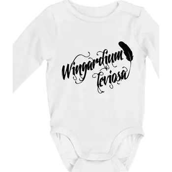 Kojenecký body Harry - Wingardium Leviosa - Body kojenecké s dlouhým rukávem - Dlouhý r. do 3 měs ( Bílá )