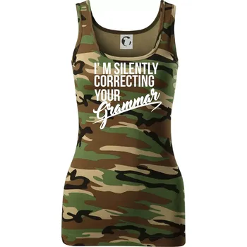 Dámské tričko Correcting grammar - Dámské Maskáčové tílko - S ( Hnědý maskáč )
