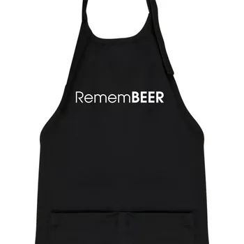 Kuchyňská zástěra Pivní nápisy RememBEER - Dětská zástěra na vaření - Univerzální velikost ( Černá )