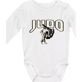 Judo v boji - Body kojenecké s dlouhým rukávem - Dlouhý r. 3-6 měs ( Bílá )