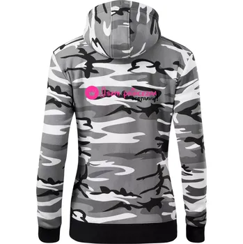 Dámská mikina Jsem princezna, neotravuj! - Dámská mikina trendy zipper s kapucí - XS ( Šedý maskáč )