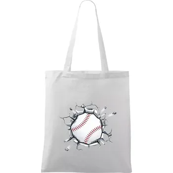 Baseball míč v triku - Taška bavlněná - 42 x 38 cm ( Bílá )