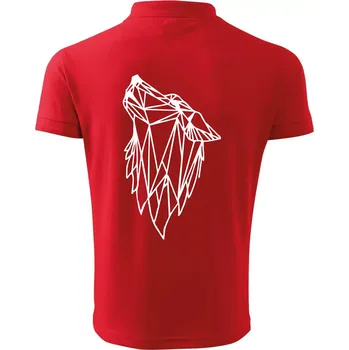 Pánská košile Geometrie - vlk - vyjící - Polokošile pánská Pique Polo 203 - M ( Červená )